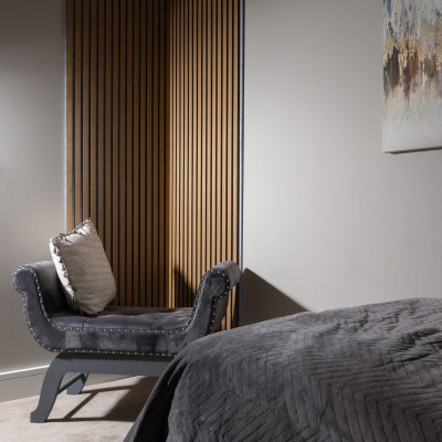 21mm Acoustic Silver Felt Wall Panel Warm Oak 240x60cm