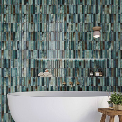 Borealis Aqua Décor Gloss Ceramic Tile 30x15cm