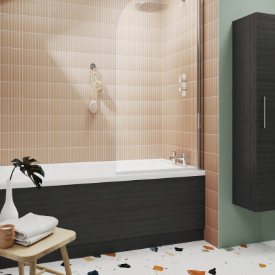 Bath Screens Bath Screen (Curved Top) - Silver