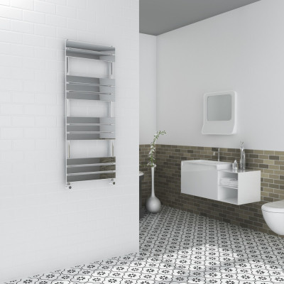 Milan Heated Towel Rail (Flat Panel) - Chrome 1300x500mm