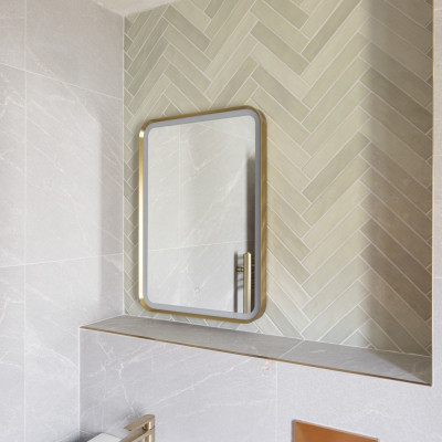 Downtown Verde Gloss Ceramic Wall Tile 25x5cm
