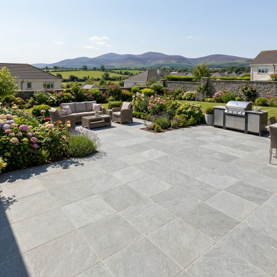 Ash Grey Limestone Paving Slab 60x60cm