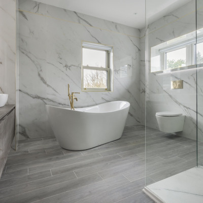 IWood Smoke Wood-Effect Matt Porcelain Tile 90x15cm