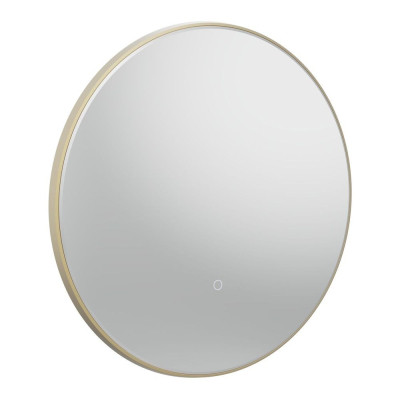 Oxygen Brushed Brass Illuminated Round Mirror 60cm