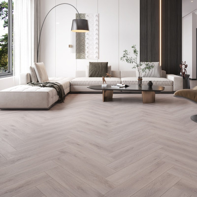 Laminate Flooring - 12mm Milano Herringbone 4V AC5 Piazza Oak 60x10cm