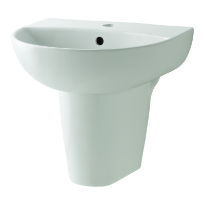 "Boston Basin (1 Tap Hole, Round) - White 450mm"