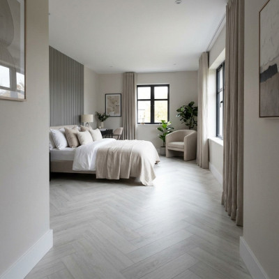 SPC Vinyl Flooring Herringbone - Eden Oak 60x12.5cm