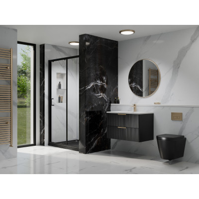 Casanuova Sliding Door - Black 1200x1200mm