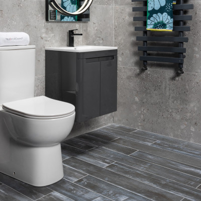 Yakarta Negro Wood-Effect Matt Porcelain Tile 90x15cm