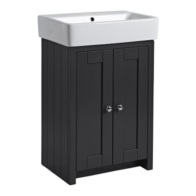 Lansdown Floor Standing Vanity Unit - Matt Black 575mm