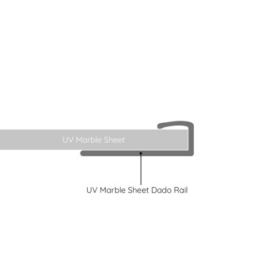 UV Marble Sheet Dado Rail Chrome 244cm