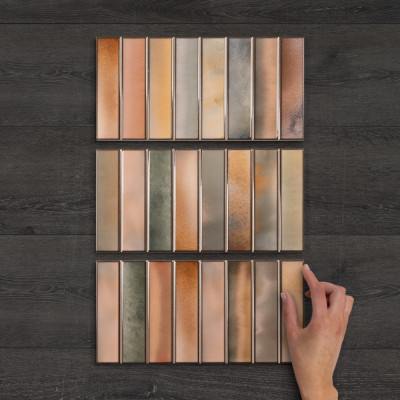 Borealis Garnet Décor Gloss Ceramic Tile 30x15cm