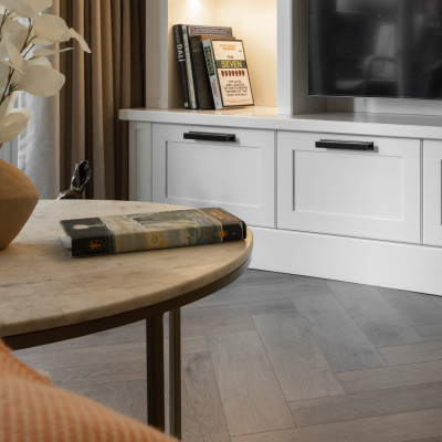 SPC Vinyl Flooring Herringbone - Durham Oak 60x12.5cm