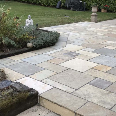 Kota Yellow Limestone Paving Hand-Cut, Calibrated, Natural 60x90x2.2cm