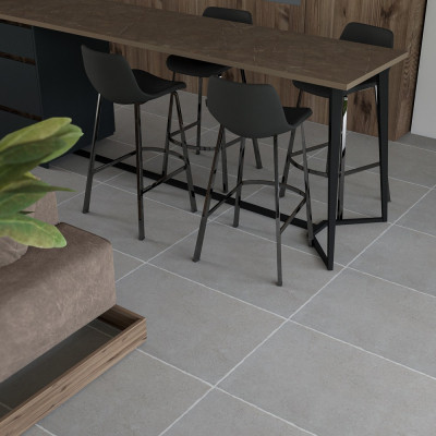 Taxos Grey Limestone-Effect Matt Porcelain Tile 90x60cm
