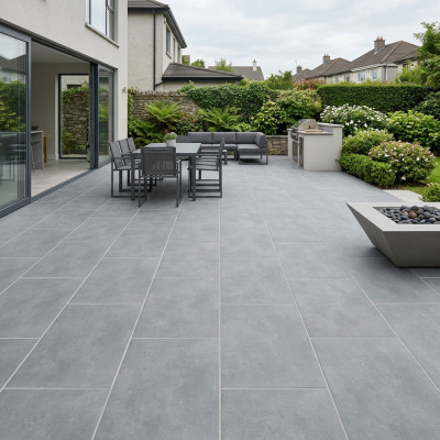 Outdoor Venus Grey Limestone-Effect Matt Porcelain Tile 120x60cm