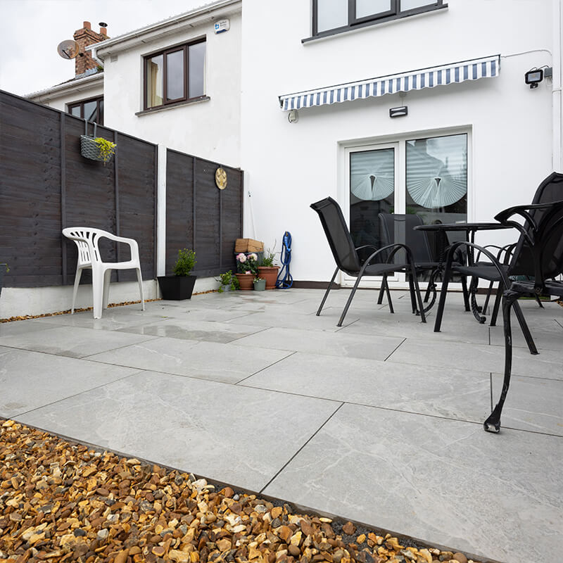 Weatherproof non-slippery tiles designed for outdoor patios and walkways.