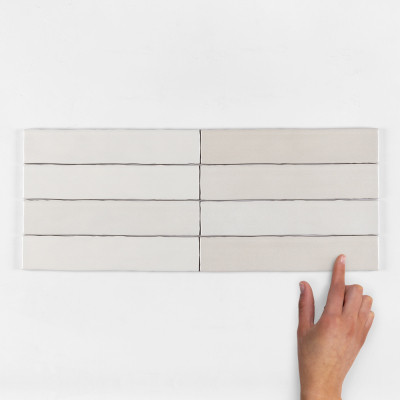Downtown Gris Gloss Ceramic Wall Tile 25x5cm