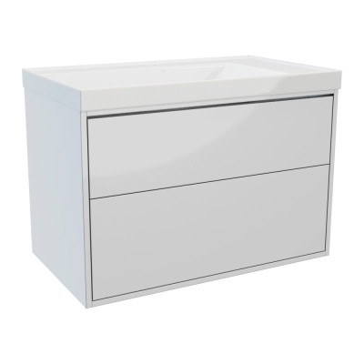 Erla Wall Hung Vanity Unit (Twin Drawer) - White 815mm