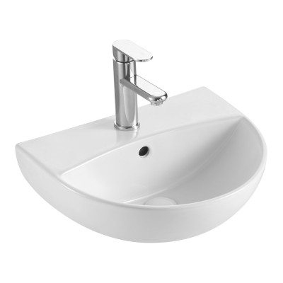 "Boston Basin (1 Tap Hole, Round) - White 500mm"