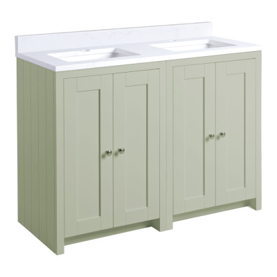 Lansdown Floor Standing Countertop Vanity Unit - Matt Pebble Grey 600mm