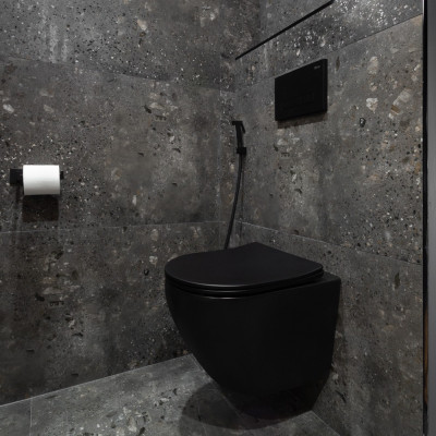 Udino Graphite Terrazzo-Effect Matt Porcelain Tile 120x60cm