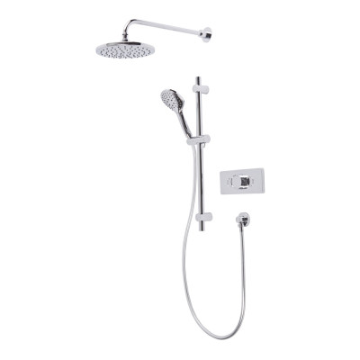 Axiom Dual Function Push Button Concealed Shower System with Riser Kit and Shower Head - Chrome