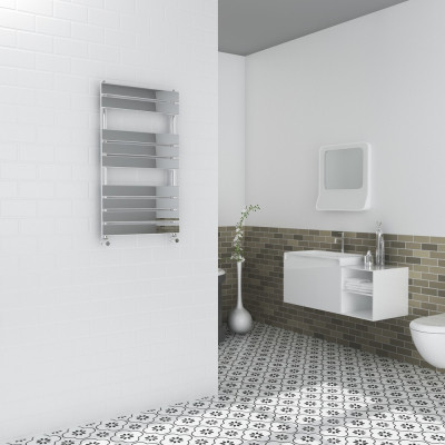Milan Heated Towel Rail (Flat Panel) - Chrome 900x500mm