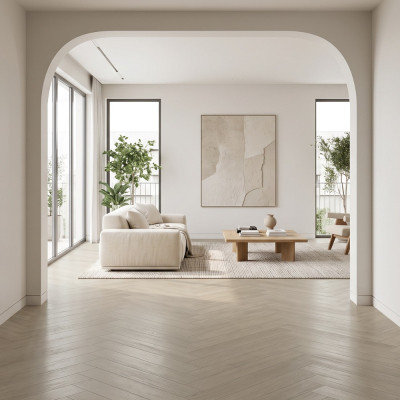SPC Vinyl Flooring Herringbone - Aspen Oak 60x12.5cm
