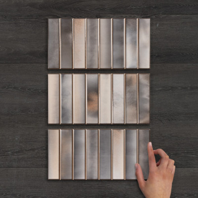 Borealis Greige Décor Gloss Ceramic Tile 30x15cm