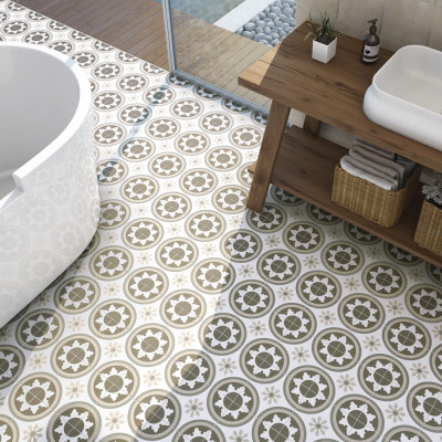 Decor Basil Pattern Matt Porcelain Floor Tile 20x20cm