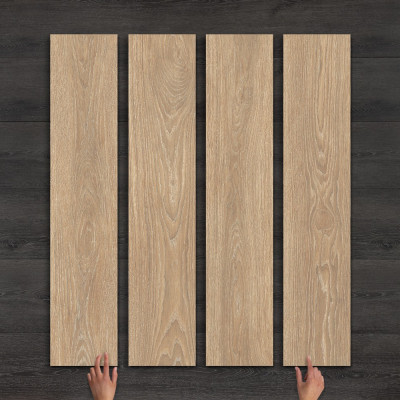 Kael Natural Wood-Effect Matt Porcelain Tile 120x23cm