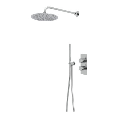 "Quantum Shower System/Column (with Handset, Holder and Overhead Shower) - Chrome"