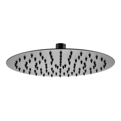 Round Gunmetal Grey Ultra Slim Shower Head 25cm