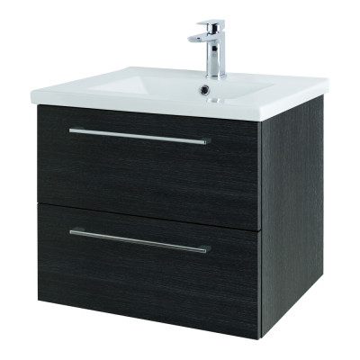 Cesena Wall Hung Vanity Unit - Shadow Black 600mm