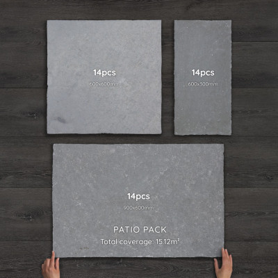 Kota Grey Limestone Paving Hand-Cut, Calibrated Patio Pack 15.12m²