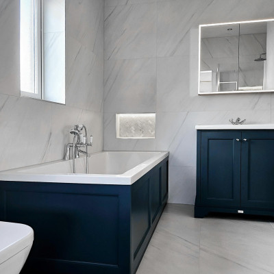 Lasa Grey Marble-Effect Matt Porcelain Tile 120x60cm