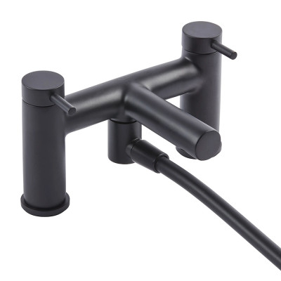 Anthem Black Deck-Mounted Bath Filler Tap With Shower Mixer Handset