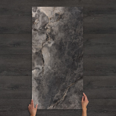 Midnight Tempest Marble-Effect Polished Porcelain Tile 120x60cm