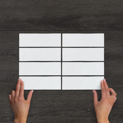 Metro Borgo White Gloss Porcelain Wall Tile 20x6.5cm