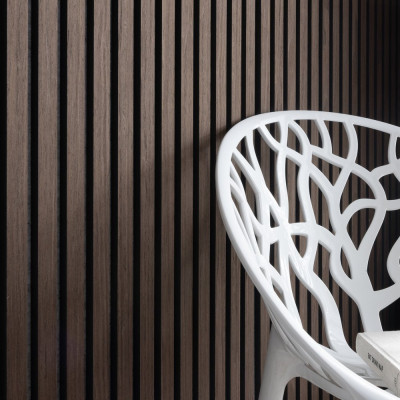 21mm Acoustic Silver Felt Wall Panel Wenge 240x60cm