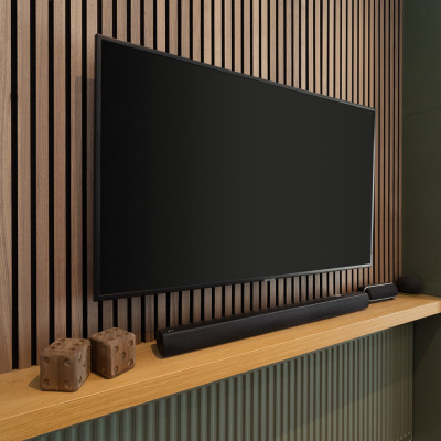 21mm Acoustic Black Felt Wall Panel Walnut 240x60cm
