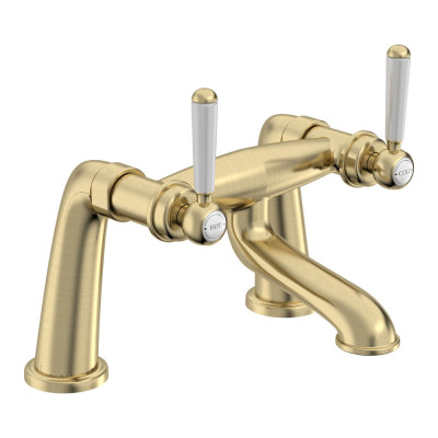 Lansdown Deck Mounted Bath Filler - Brushed Brass