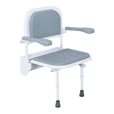 iCare Shower Seat (fold-down with backrest and arms) - Grey
