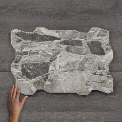 Muralla Stone-Effect Porcelain Gris Tile 60x40cm