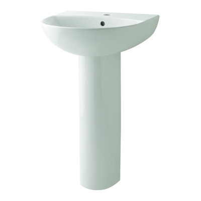 "Boston Basin (1 Tap Hole, Round) - White 500mm"