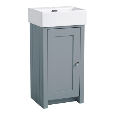 Lansdown Floor Standing Cloakroom Unit - Matt Mineral Blue 450mm