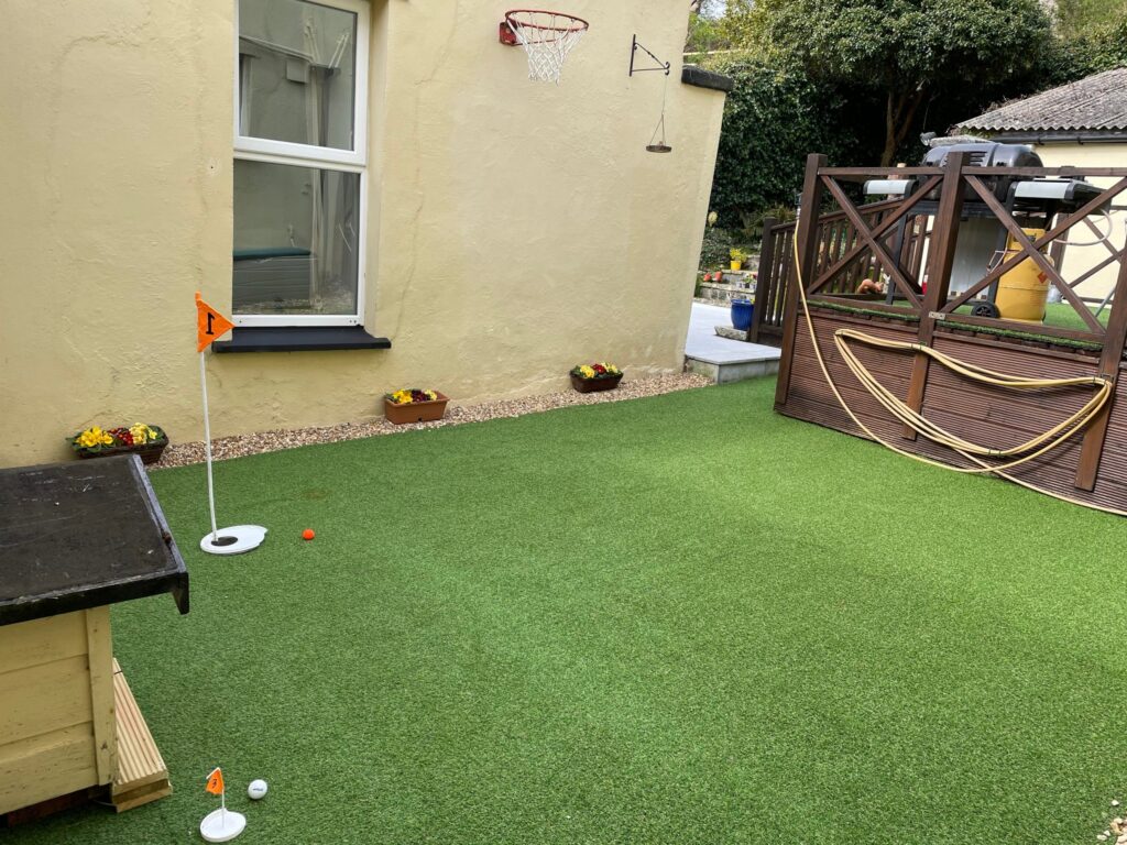 Artificial grass is used in Ireland as Back Garden Pitches