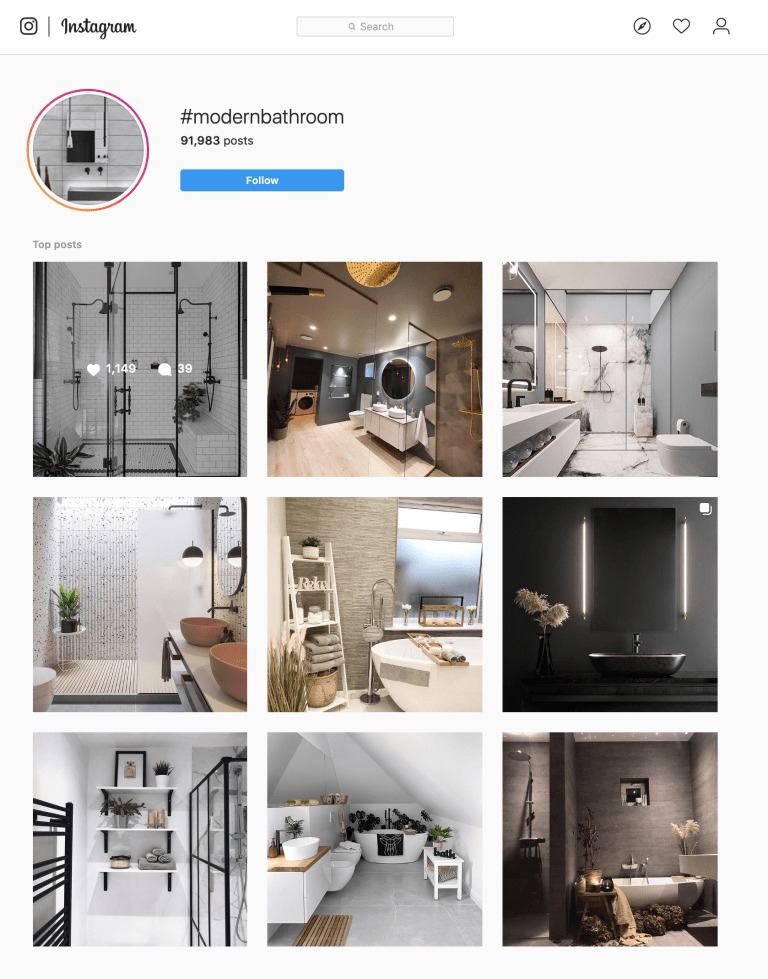 Tile Merchant Instagram is a great place to start your research on your next ensuite bathroom