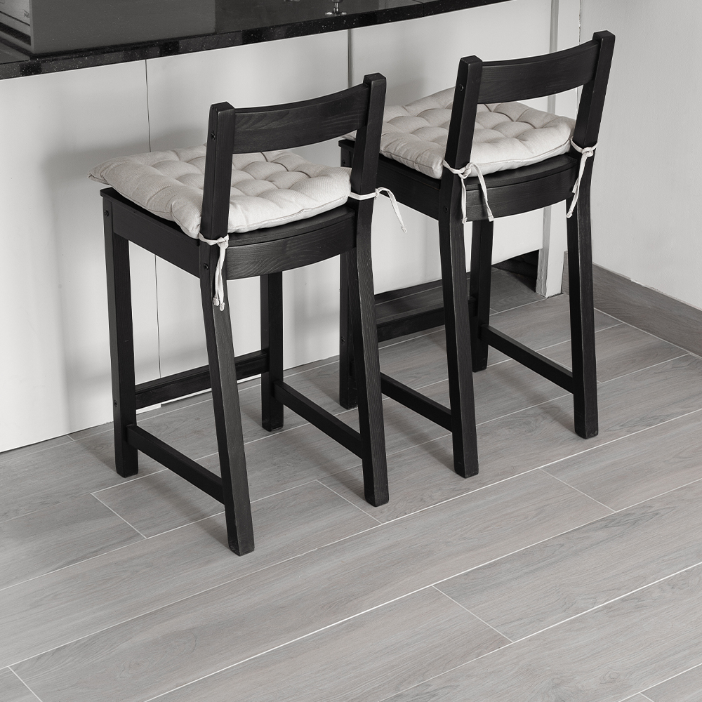 Porcelain wood effect tiles are scratch resistant, perfect for any kitchen or bathroom